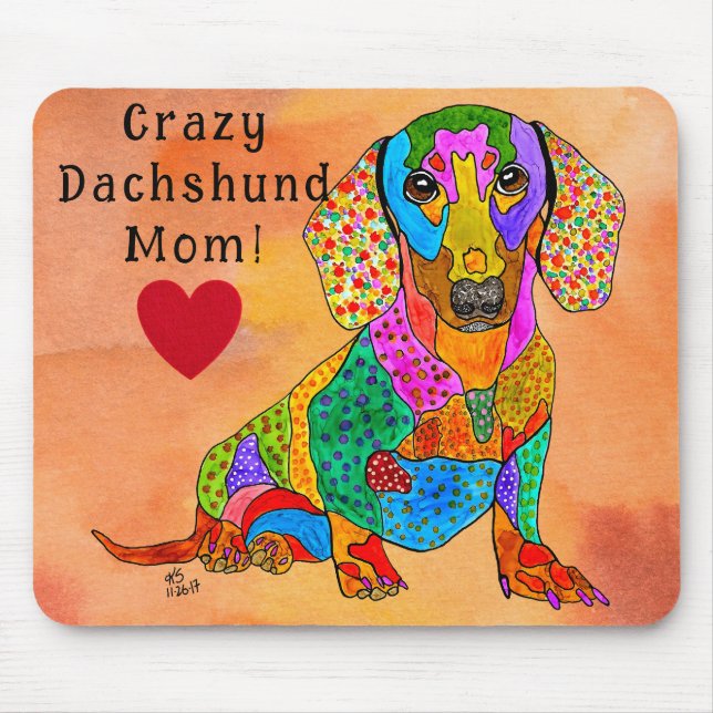 Niedliche und farbenfrohe Mama der Dackel Mouse Pa Mousepad (Vorne)