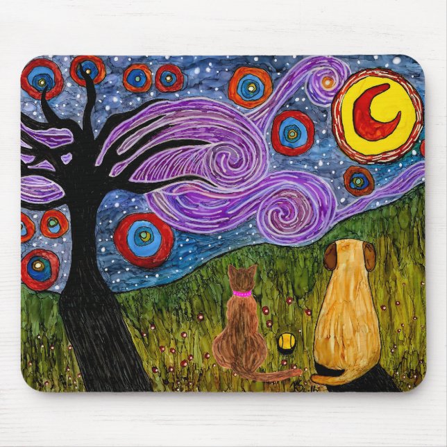 Niedliche und farbenfrohe Maus-Pad für Hunde und K Mousepad (Vorne)