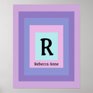 Niedliche und farbenfrohe Monogram Letter Name Gir Poster