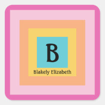 Niedliche und farbenfrohe Monogram Letter Name Gir