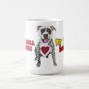 Niedliche und farbenfrohe Pit Bull Kaffee Tasse