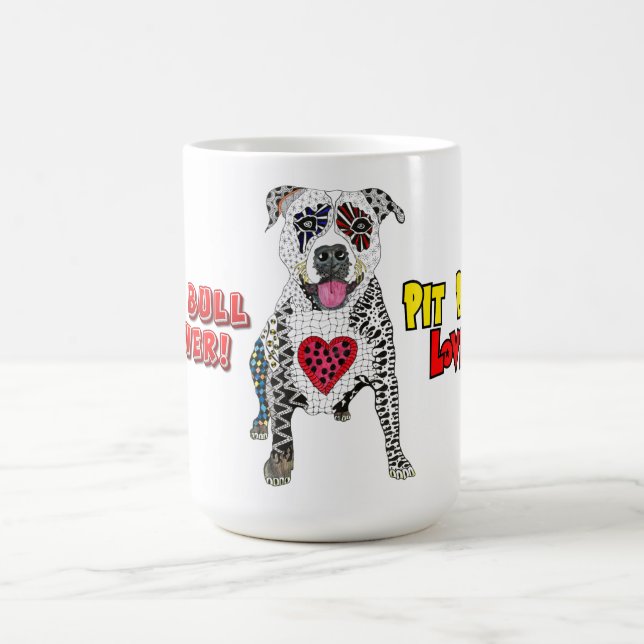 Niedliche und farbenfrohe Pit Bull Kaffee Tasse (Mittel)