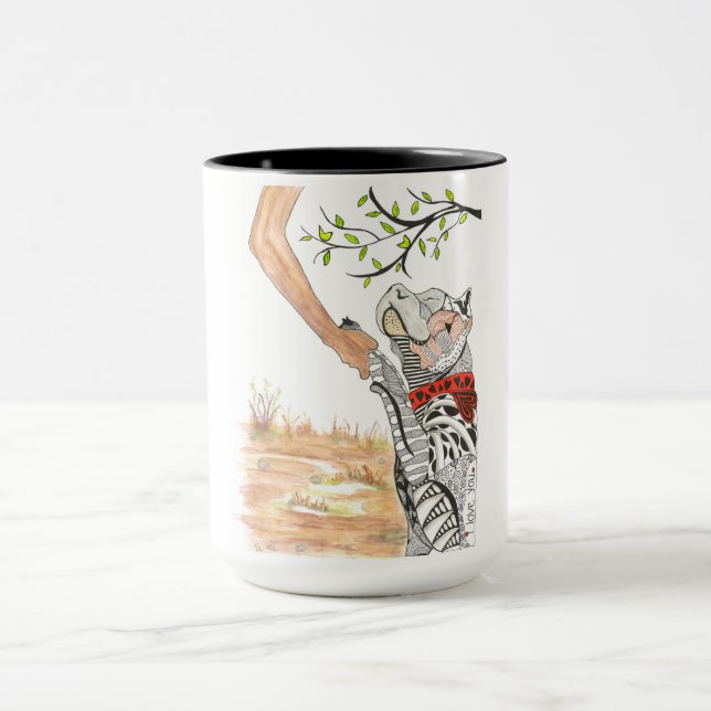 Niedliche und farbenfrohe Pit Bull-Tasse Tasse (Zentrum)