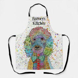 Niedliche und farbenfrohe Poodle Goldendoodle Schürze
