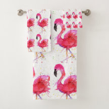 Niedliche und farbenfrohe rosa Flamingo Badezimmer