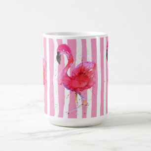 Niedliche und farbenfrohe rosa Flamingo-Tasse Kaffeetasse