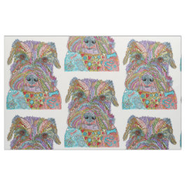 Niedliche und farbenfrohe Schnauzer-Hundefarbe Stoff