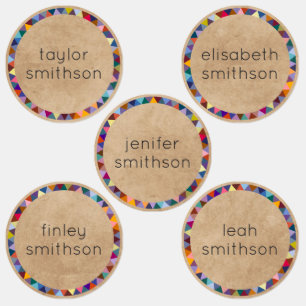 Niedliche und farbenfrohe Schule für Personalisier Etiketten