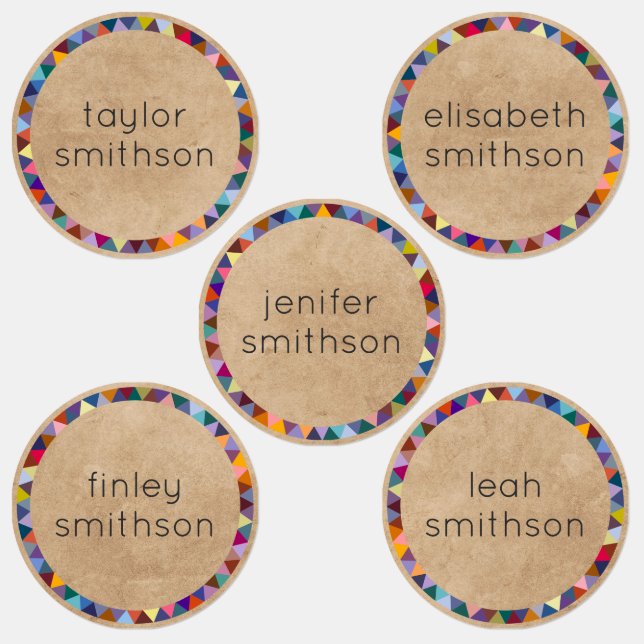 Niedliche und farbenfrohe Schule für Personalisier Etiketten (Gruppe)