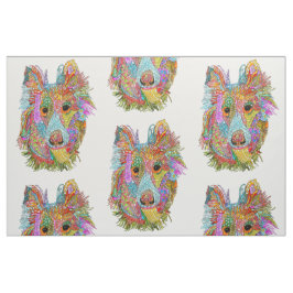 Niedliche und farbenfrohe Sheltie-Stoffe Stoff