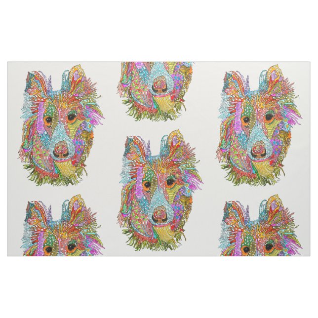 Niedliche und farbenfrohe Sheltie-Stoffe Stoff (Fat Quarter (45,7 x 55,9 cm))
