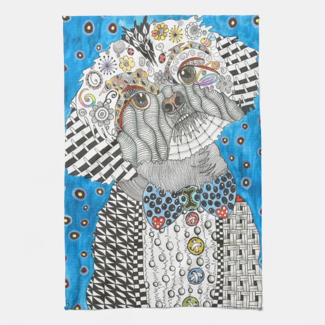 Niedliche und farbenfrohe Shih Tzu Küchentücher (Vertikal)