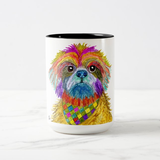 Niedliche und farbenfrohe Shih Tzu Tasse (Mittel)