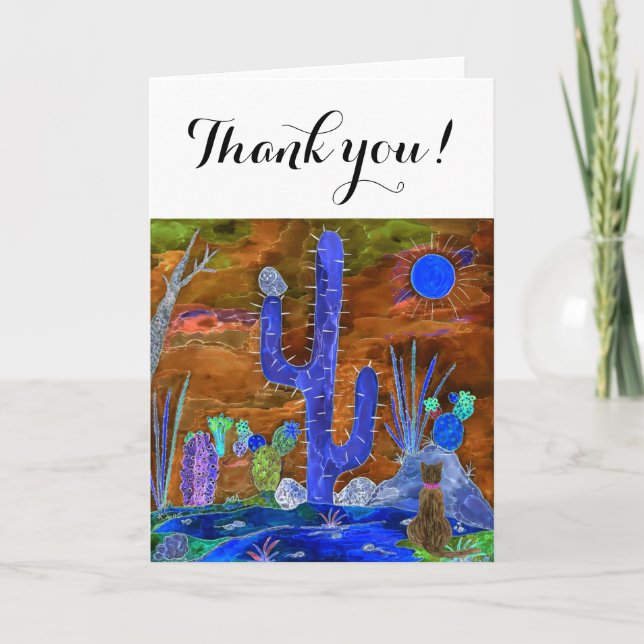 Niedliche und farbenfrohe Wüstenkarte Karte (Vorderseite)