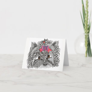 Niedliche und farbenfrohe Yorkshire Terrier Grußka Karte