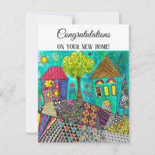 Niedliche und farbenfrohe Zuhause Sweet Zuhause Gr Einladung