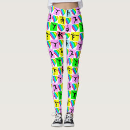 NIEDLICHE UND FARBHAFTE GYMNASTIK-LIEBE LEGGINGS