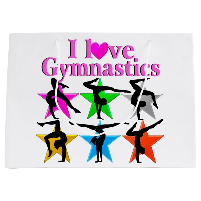 NIEDLICHE UND FARBHAFTE LIEBE GYMNASTICS-DESIGN GROßE GESCHENKTÜTE (Vorderseite)