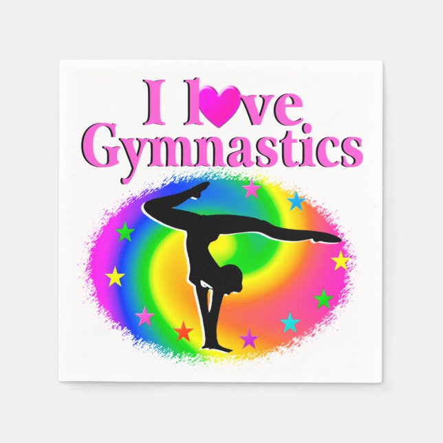 NIEDLICHE UND FARBHAFTE LIEBE GYMNASTICS-DESIGN SERVIETTE (Vorderseite)