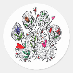 Niedliche und farbige Aufkleber A D O P für Pfoten