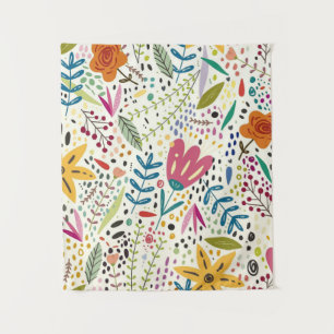 Niedliche und farbige Blume Wandteppich