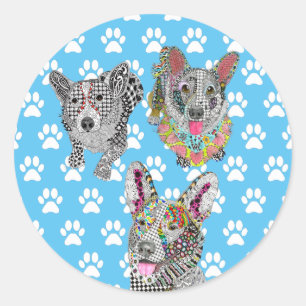 Niedliche und farbige Korgi-Aufkleber Runder Aufkleber