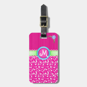 Niedliche und farbige rosa Monogramm, Punkte und B Gepäckanhänger