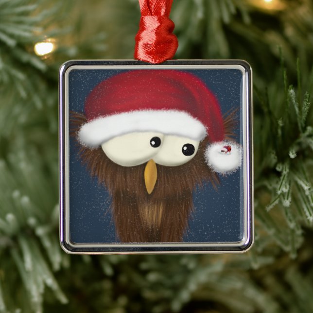 Niedliche und festliche Eule Ornament Aus Metall (Baum)