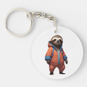Niedliche und freundliche Sloth Illustration Schlüsselanhänger
