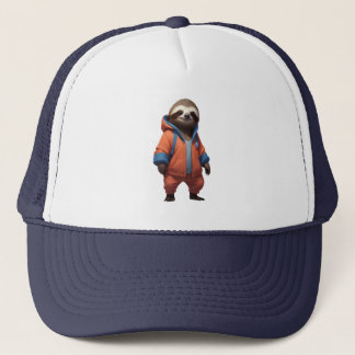 Niedliche und freundliche Sloth Illustration Truckerkappe