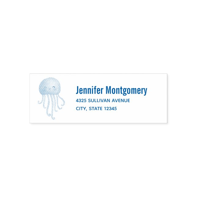 Niedliche und Fun Jellyfish-Adresse Permastempel (Design)