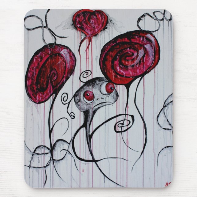 Niedliche und graue Kreatur Whimsical Goth Horror  Mousepad (Vorne)