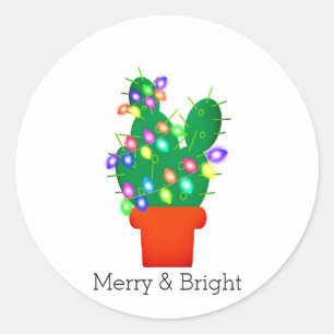 Niedliche und helle Weihnachtskaktus Stickers