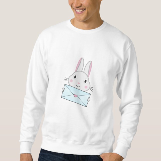 Niedliche und hübsche Kaninchen mit Liebe Letter Sweatshirt (Vorderseite)