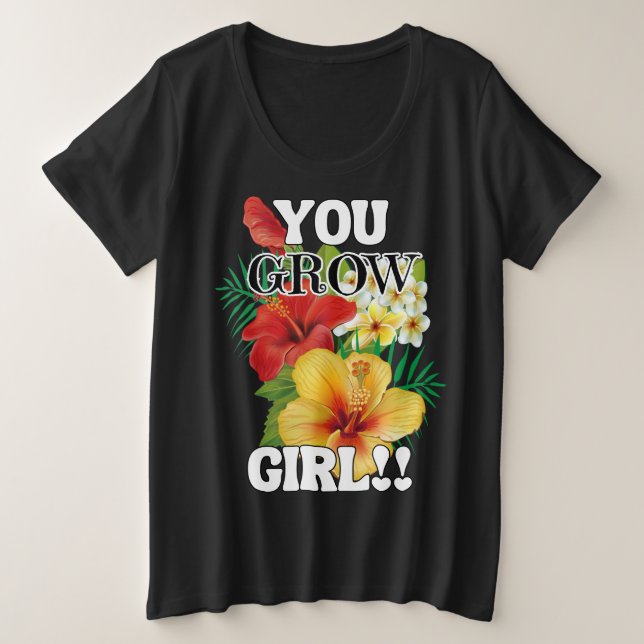 Niedliche und Inspirierend Blume Große Größe T-Shirt (Design vorne)