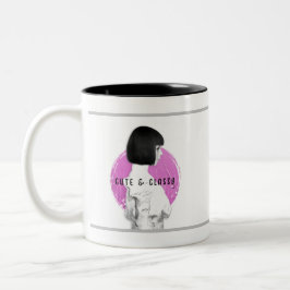 Niedliche und klassische Girl Pink und Black Zweifarbige Tasse