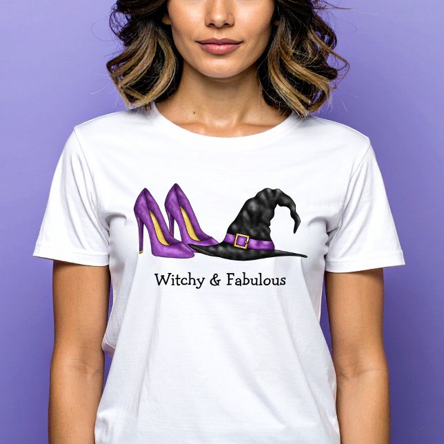 Niedliche und kräftige Hut und Heels Halloween T-Shirt (Disclaimer: This image is a digital mockup.)