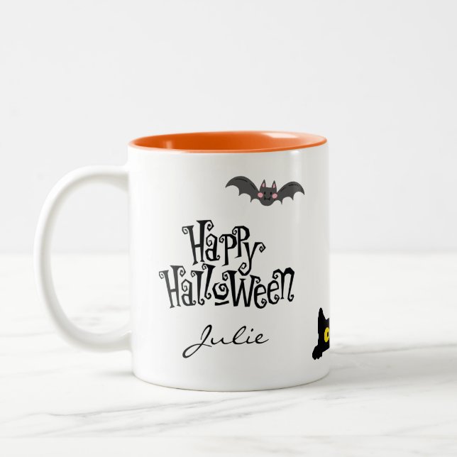 Niedliche und leckere Halloween-Zwei-Tone-Kaffee-T Zweifarbige Tasse (Links)