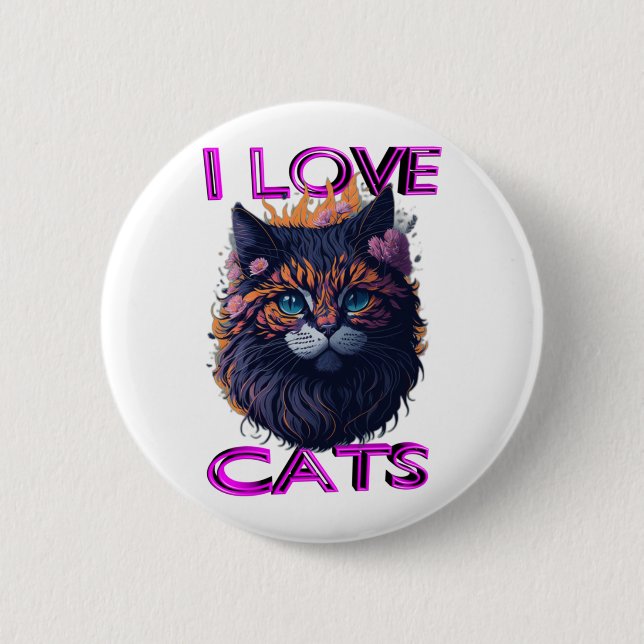 Niedliche und liebliche Katze s5 Button (Vorderseite)