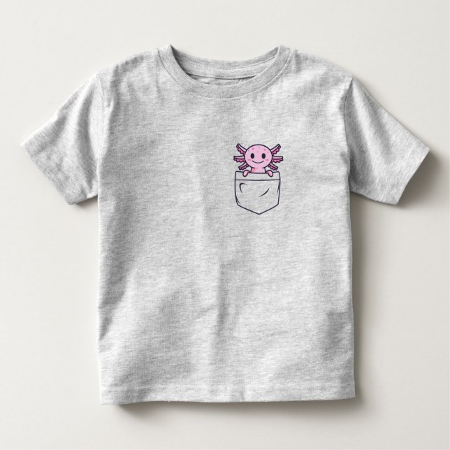 Niedliche und lustige Axolotl in Tasche T - Shirt  (Vorderseite)