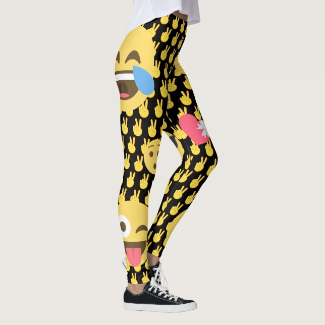 Niedliche und lustige Emoji-Leggings Leggings (Rechts)