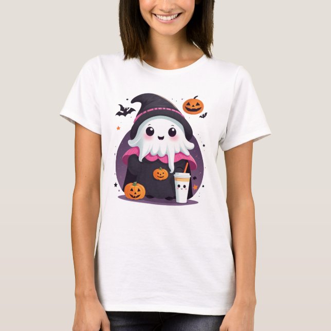 niedliche und lustige Geisterhalloween Schokolade T-Shirt (Vorderseite)