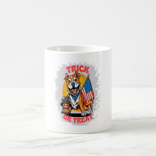 Niedliche und lustige Halloween-Tasse mit Hund Kaffeetasse (Mittel)