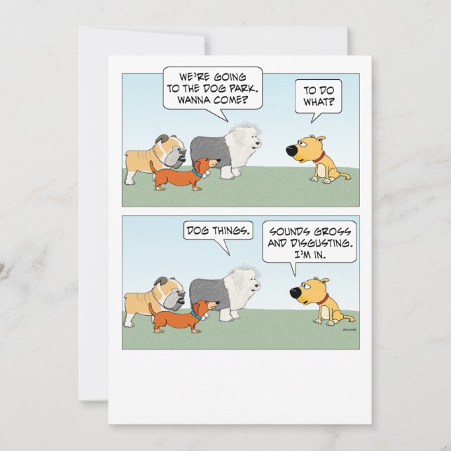 Niedliche und lustige Hunde Plan Dog Park Trip Karte (Vorderseite)