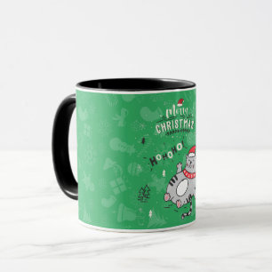 Niedliche und lustige Katze Weihnachten freudige G Tasse