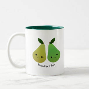 Niedliche und lustige Pearfect Pair Birnen Zweifarbige Tasse