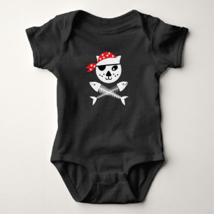 Niedliche und lustige Piratenkatze Baby Strampler
