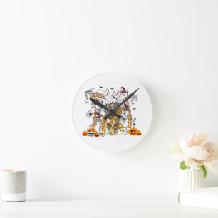 Niedliche und lustige Spooky-böse Katzen Runde Wanduhr