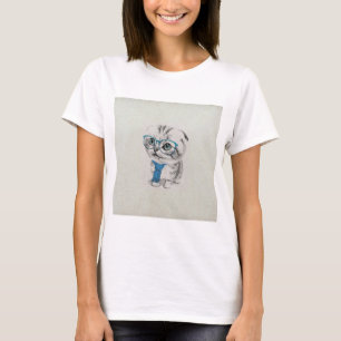 Niedliche und lustige trendige blaue Augen kitten T-Shirt