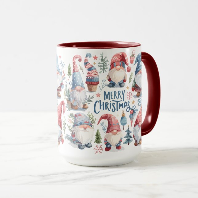 Niedliche und lustige Weihnachtszwerge Tasse (VorderseiteRechts)